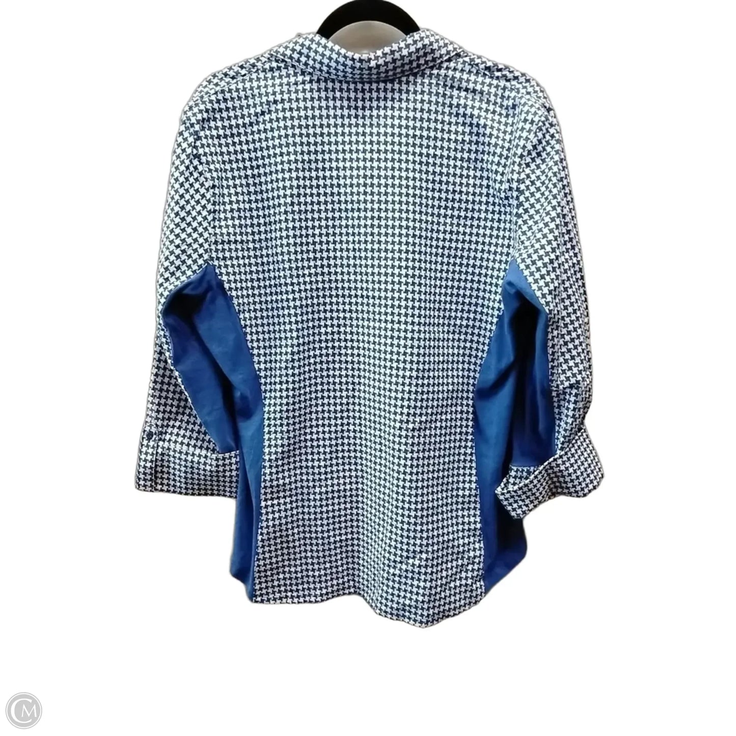 Blouse Long Sleeve By Zac And Rachel In Checkered Pattern, Size: Plus Xl