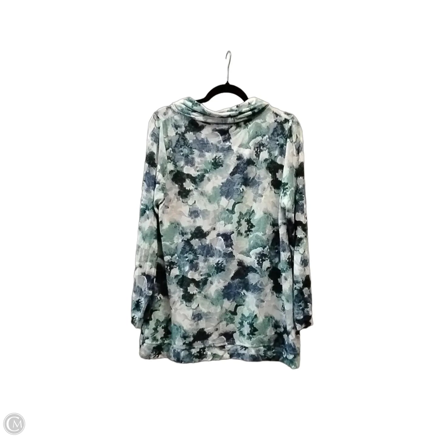Sweater By Chicos In Blue & White, Size: 12