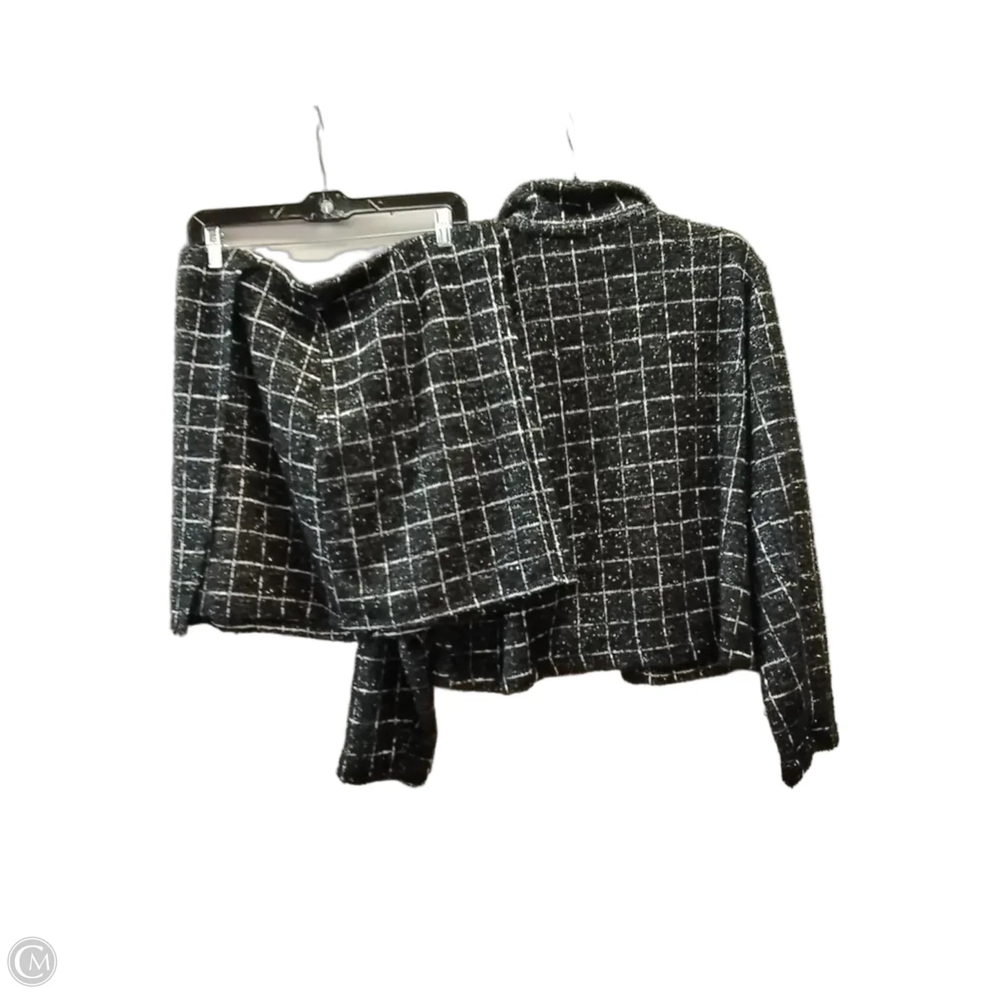 Skirt Set 2pc By Cato In Black & Silver, Size: 16