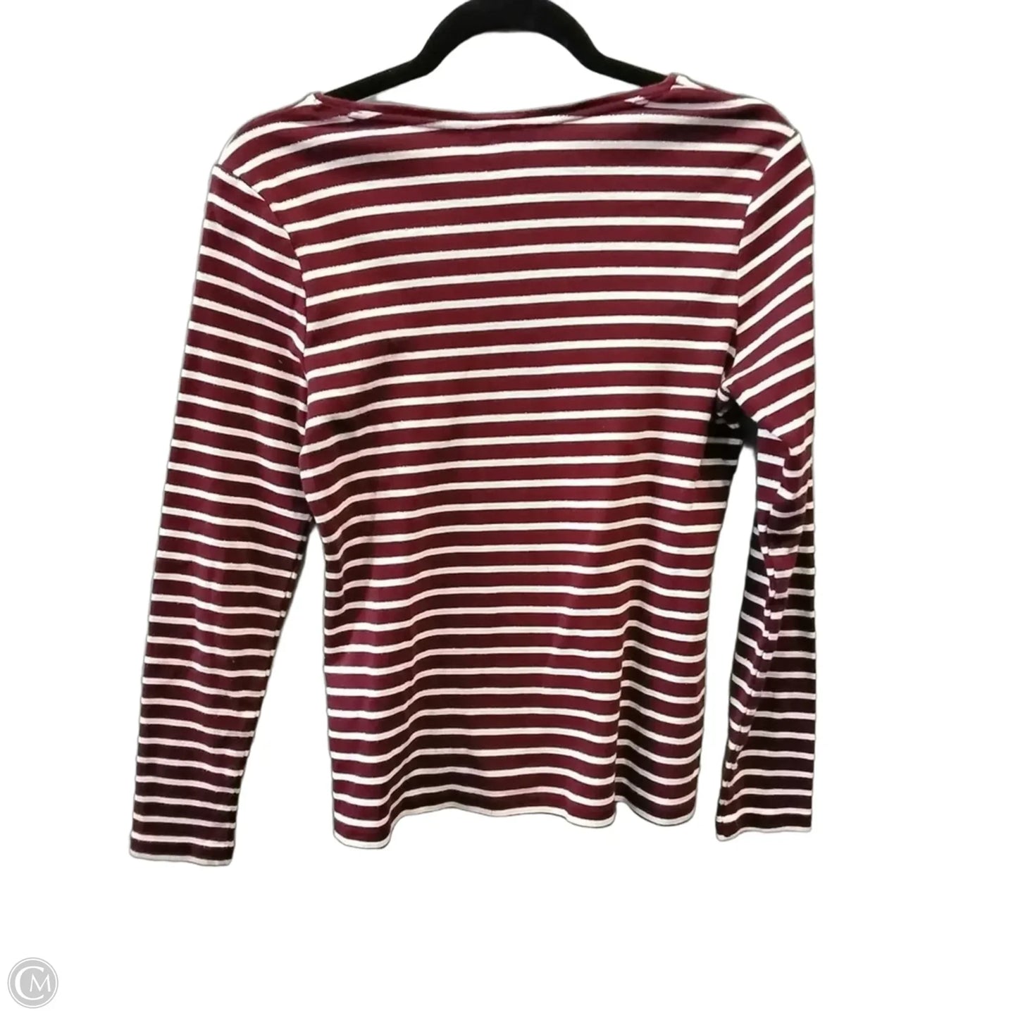 Top Long Sleeve By Charter Club In Striped Pattern, Size: M