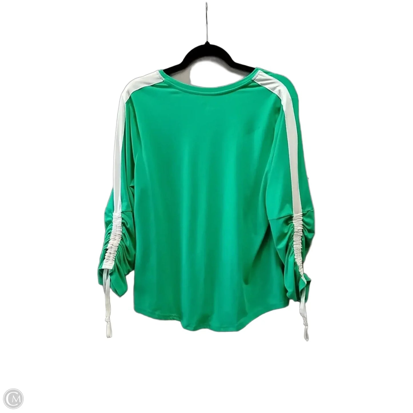 Athletic Top Long Sleeve Crewneck By Avia In Green & White, Size: L