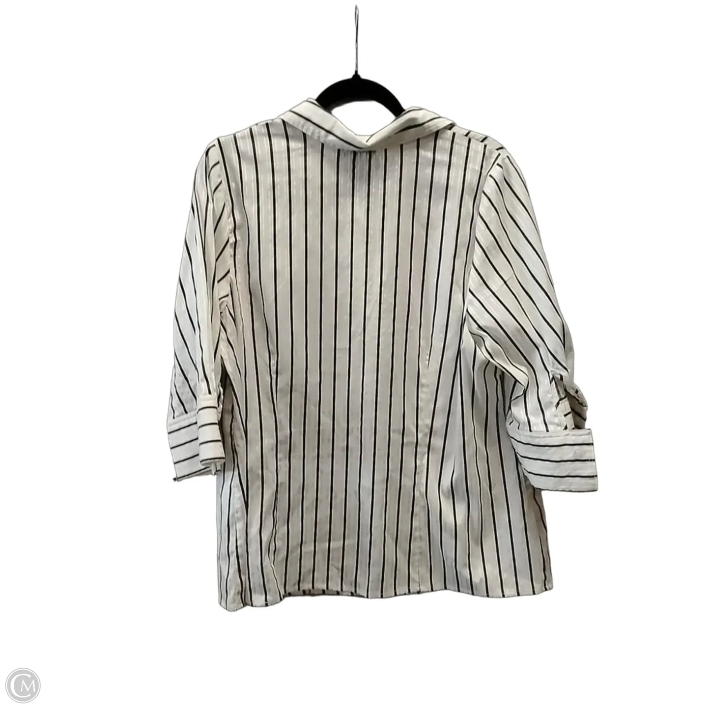 Blouse Long Sleeve By Alfani In Striped Pattern, Size: Xl