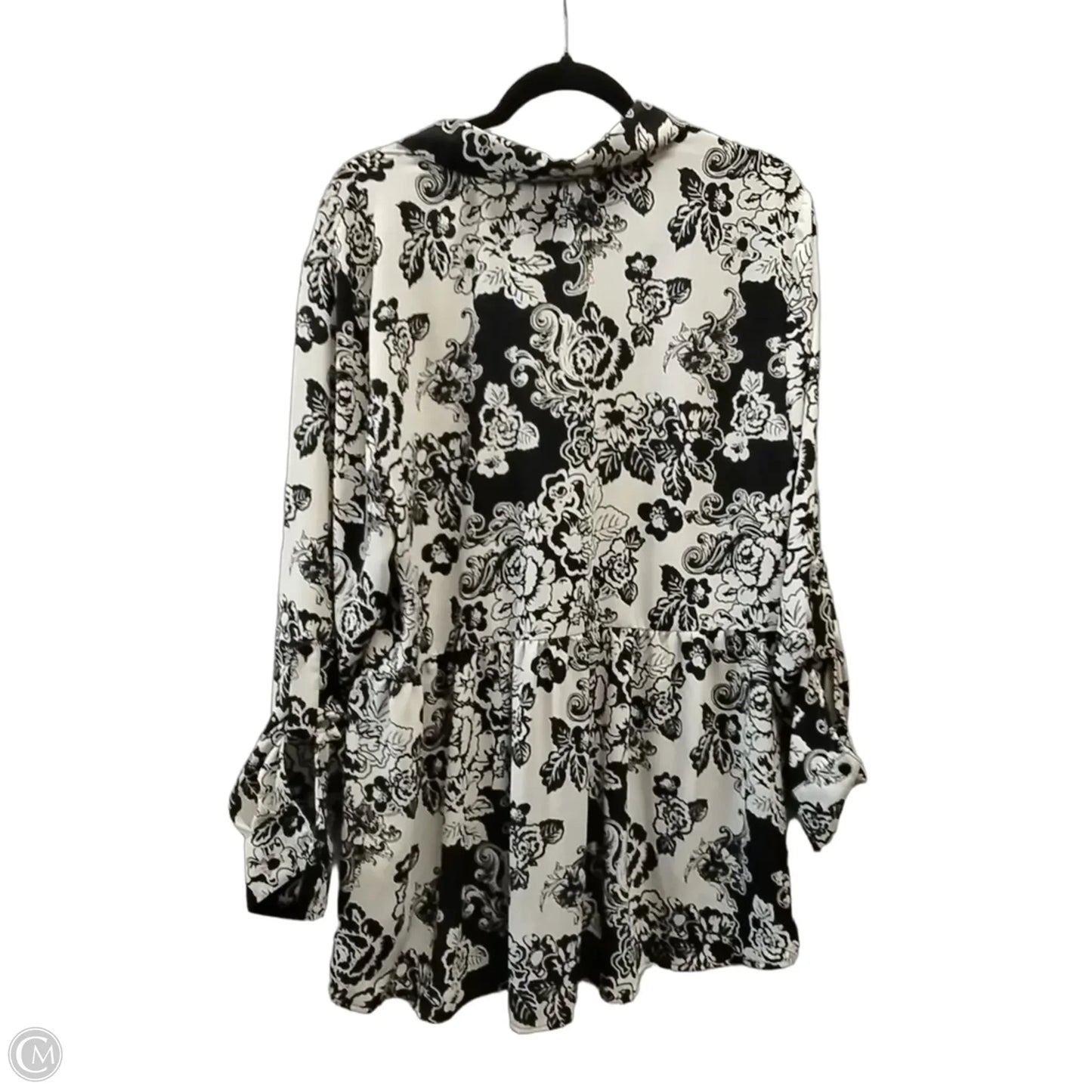 Blouse Long Sleeve By Style And Company In Black & White, Size: Xl