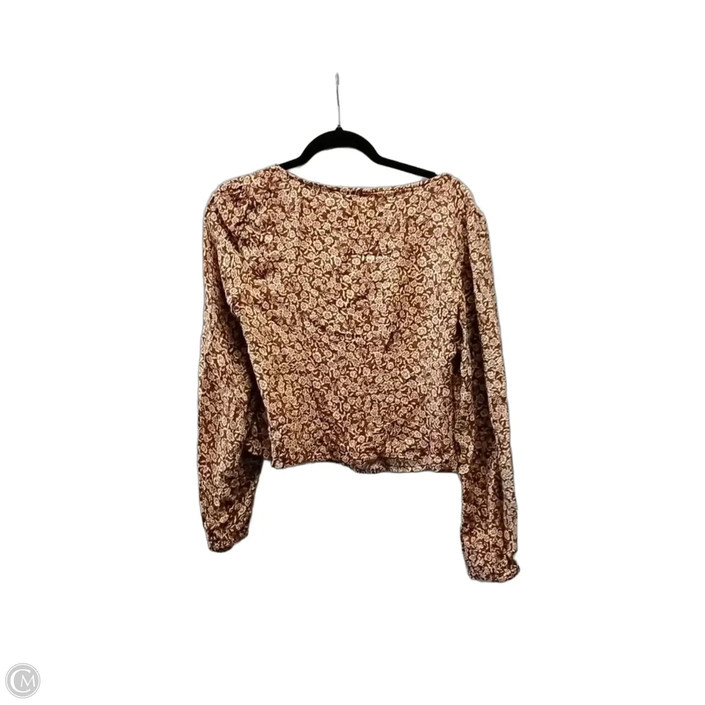 Top Long Sleeve By Idyllwind In Brown & Cream, Size: M