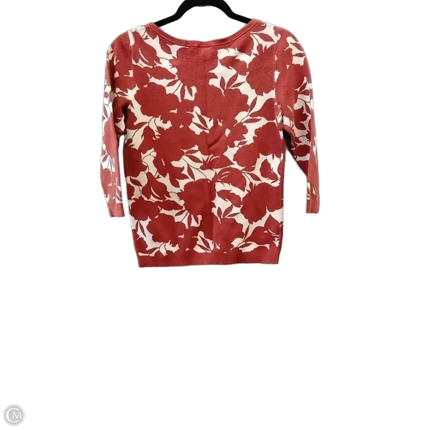 Sweater By Ann Taylor In Orange & White, Size: S