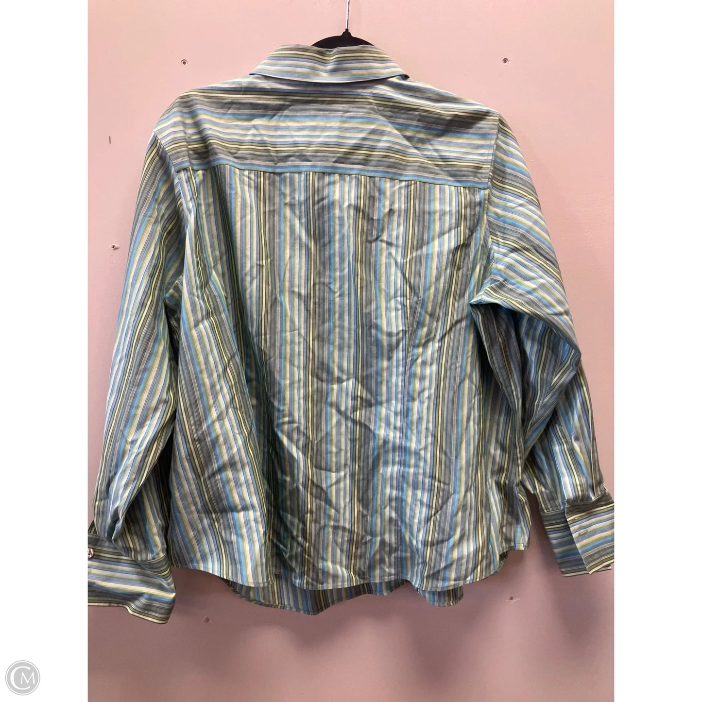 Blouse Long Sleeve By Talbots In Striped Pattern, Size: 18