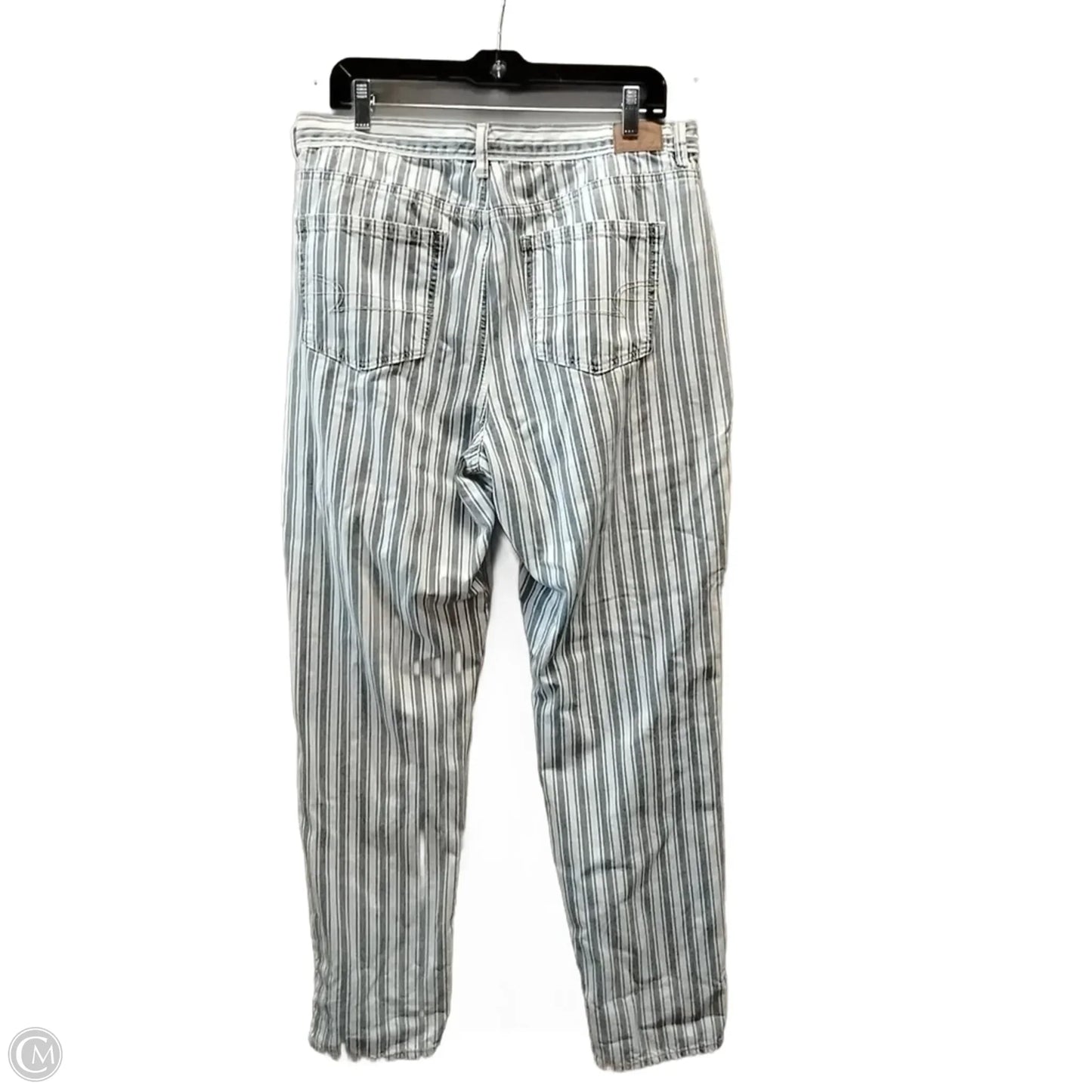 Jeans Straight By American Eagle In Blue & White, Size: 14