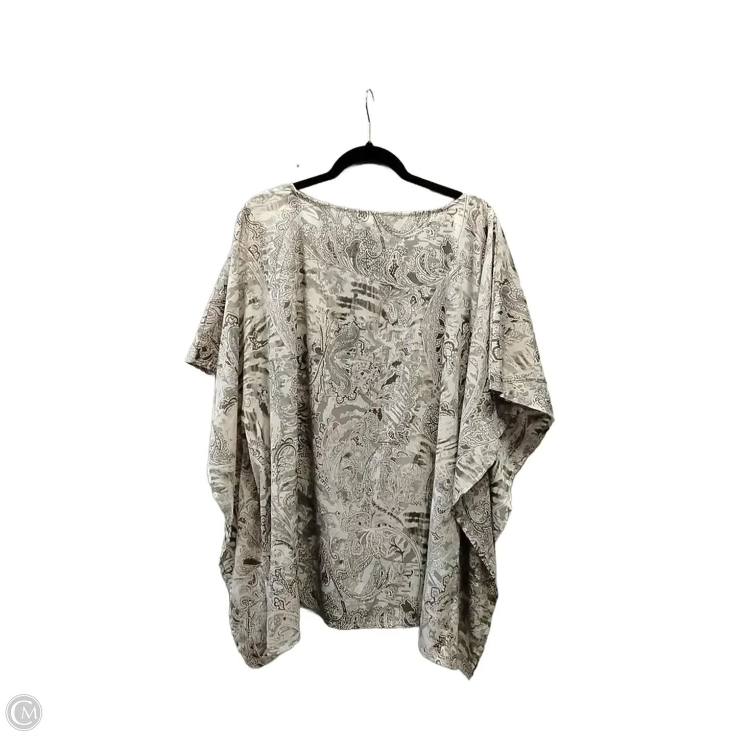 Blouse Short Sleeve By Clothes Mentor In Paisley Print, Size: Onesize