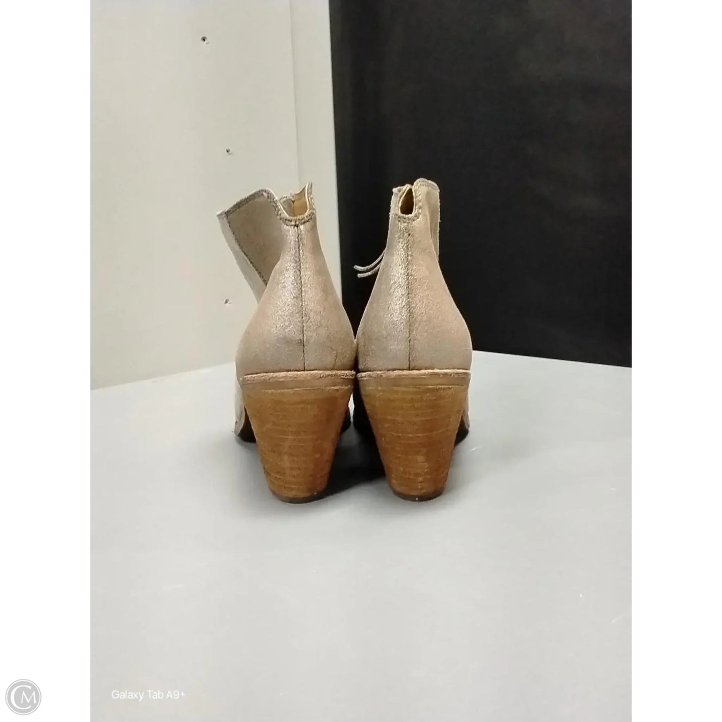 Boots Ankle Heels By Sofft In Brown, Size: 9