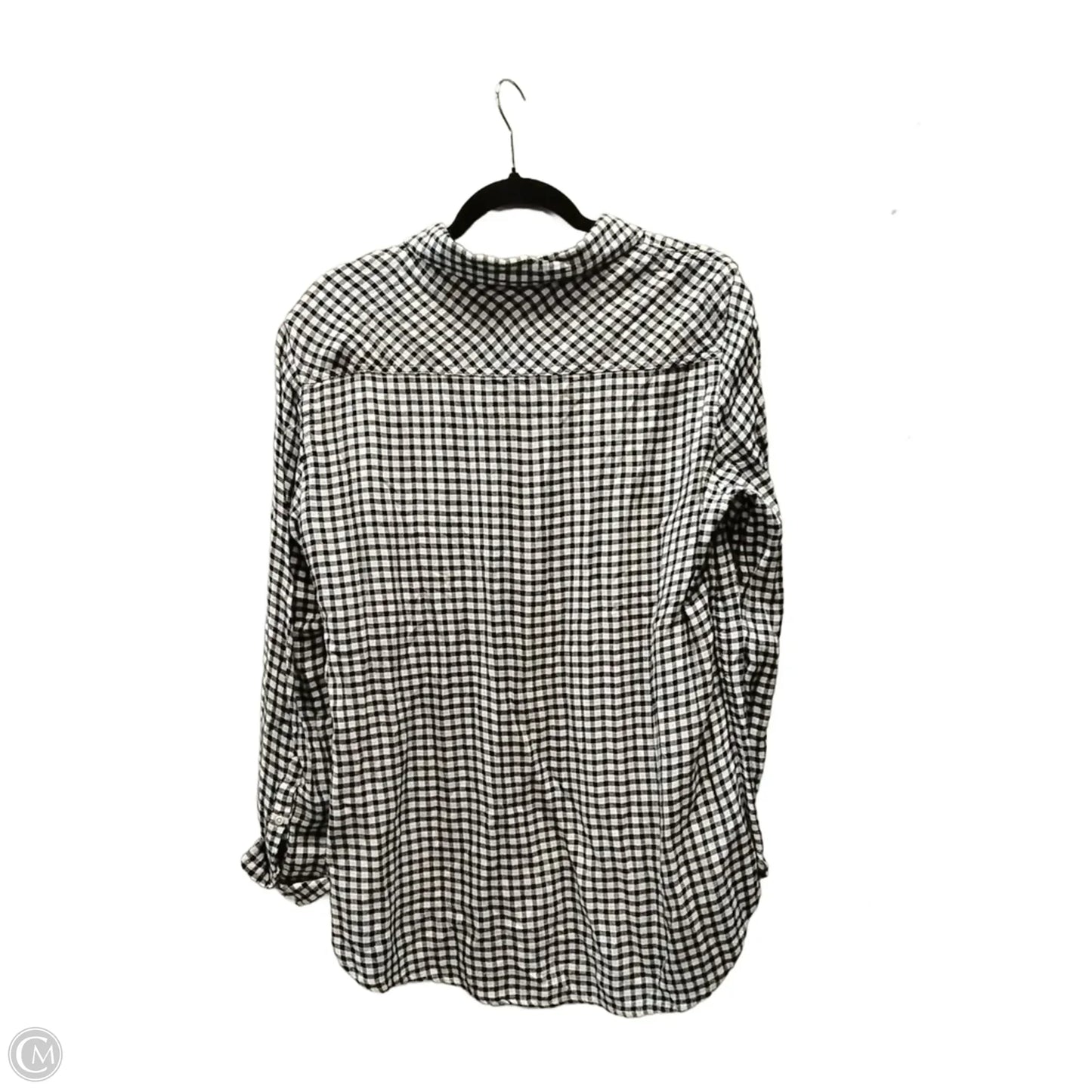 Top Long Sleeve By Merona In Checkered Pattern, Size: Xxl