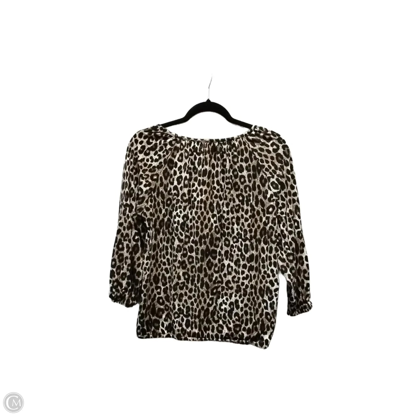 Blouse Long Sleeve By Michael By Michael Kors In Leopard Print, Size: S