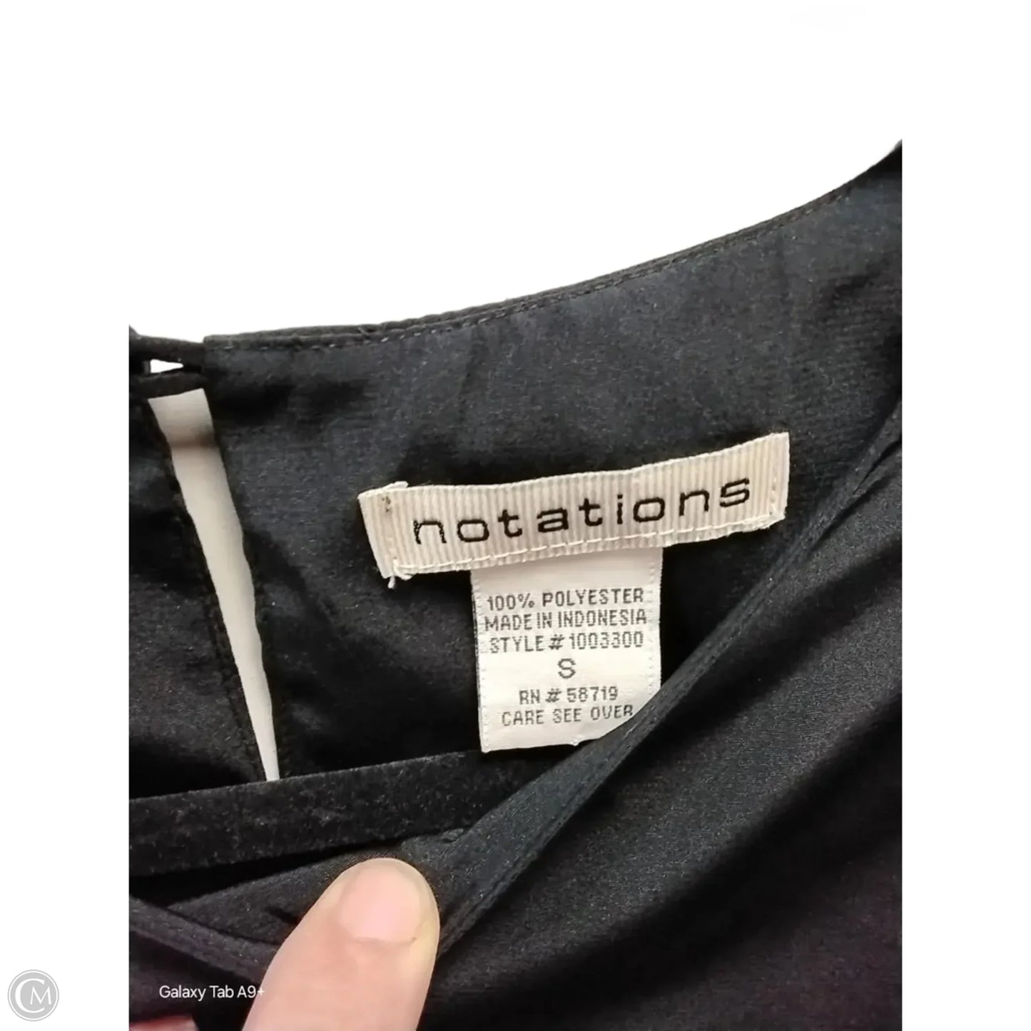 Top Sleeveless By Notations In Black, Size: S