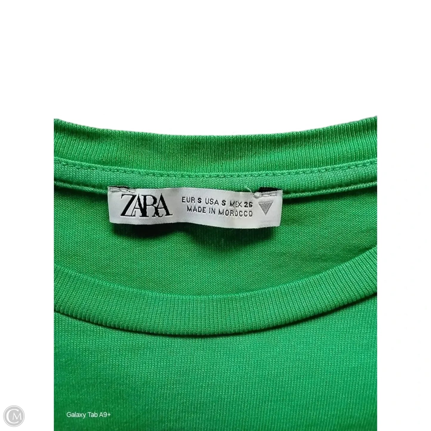 Top Short Sleeve By Zara In Green, Size: S