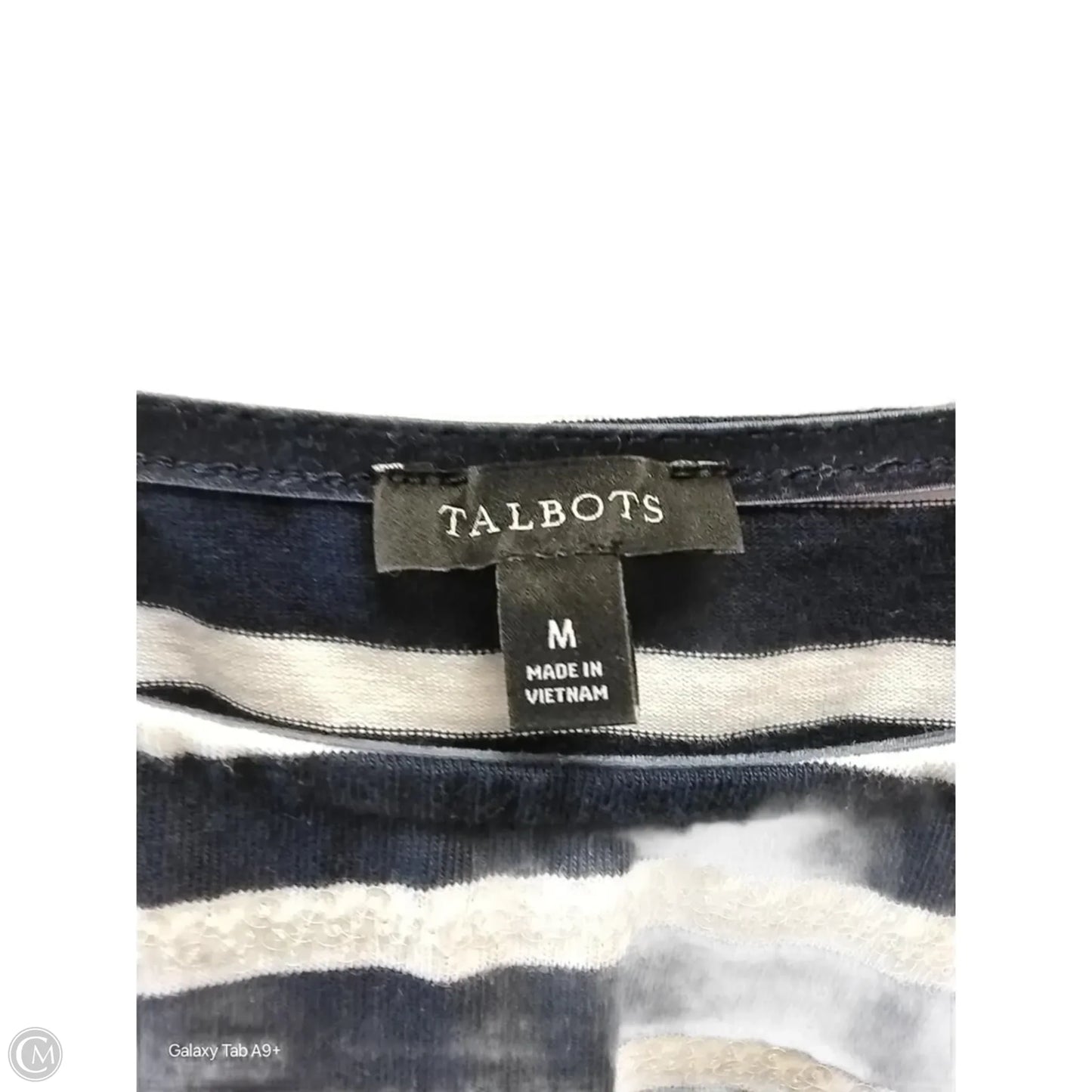 Top Long Sleeve By Talbots In Striped Pattern, Size: M