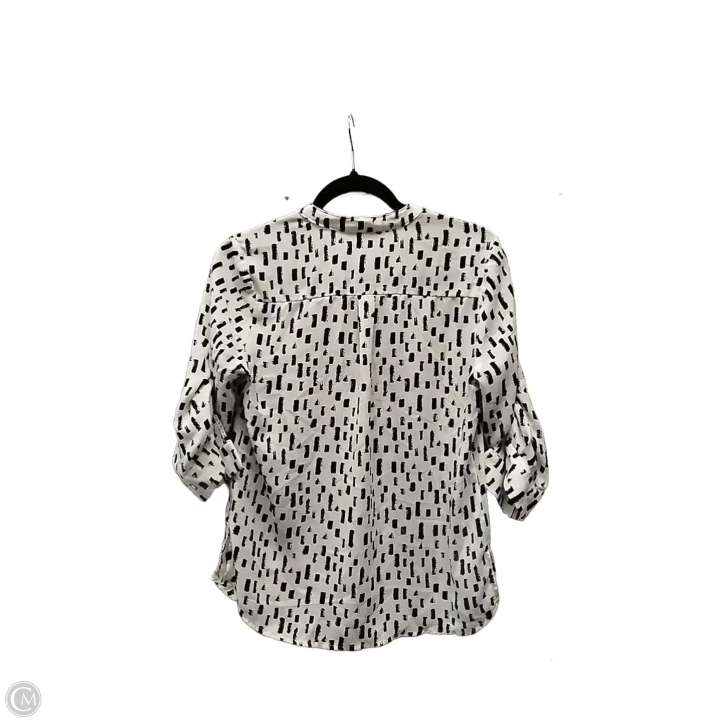 Blouse 3/4 Sleeve By Sweet Rain In Black & Cream, Size: S
