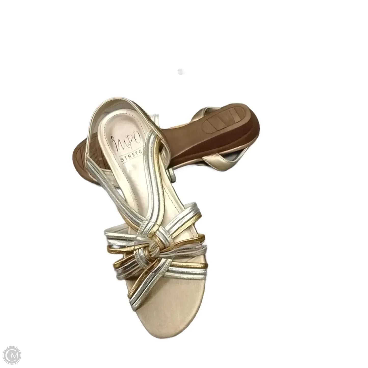 Sandals Heels Wedge By Impo In Gold & Silver, Size: 6