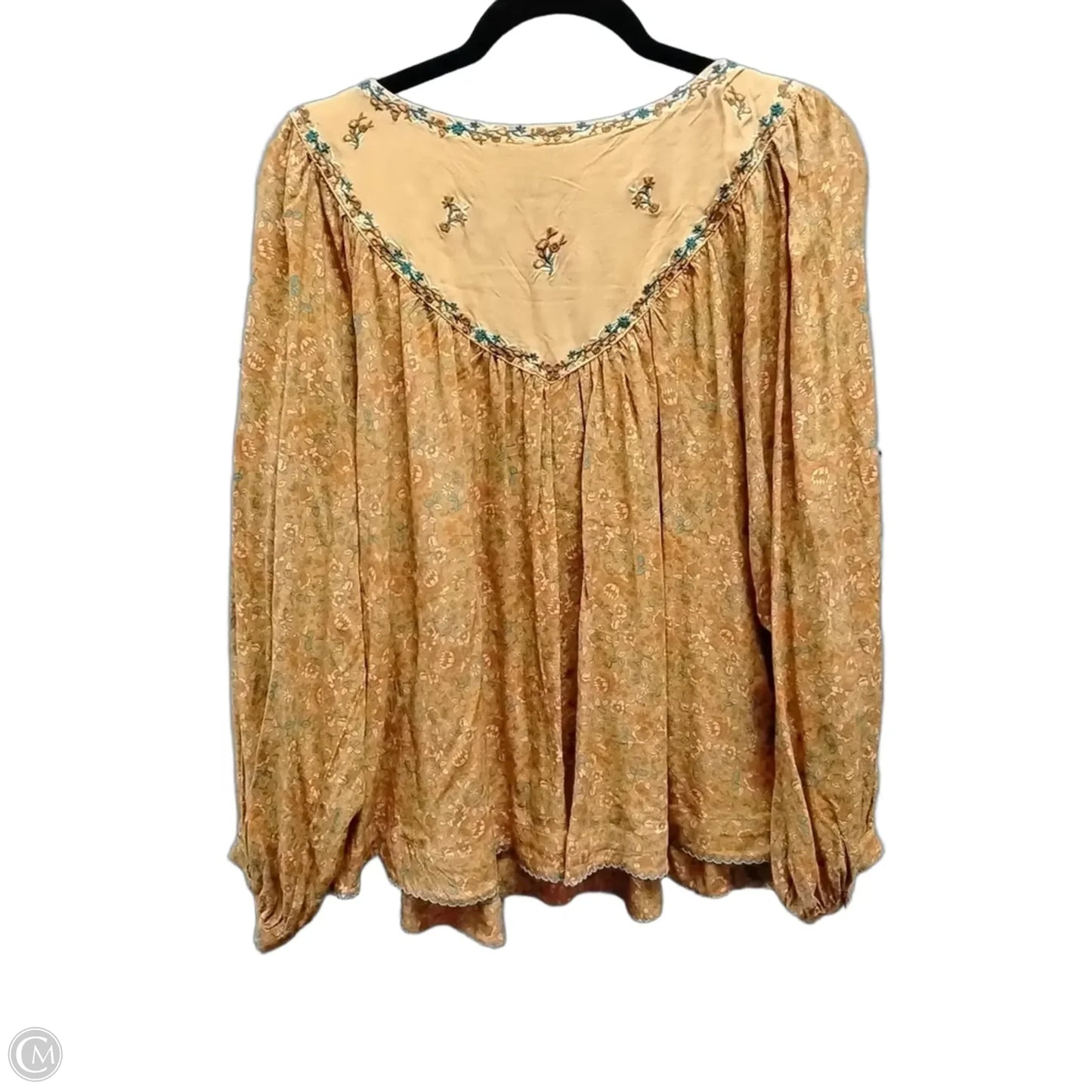 Blouse Long Sleeve By Heyson In Orange, Size: S
