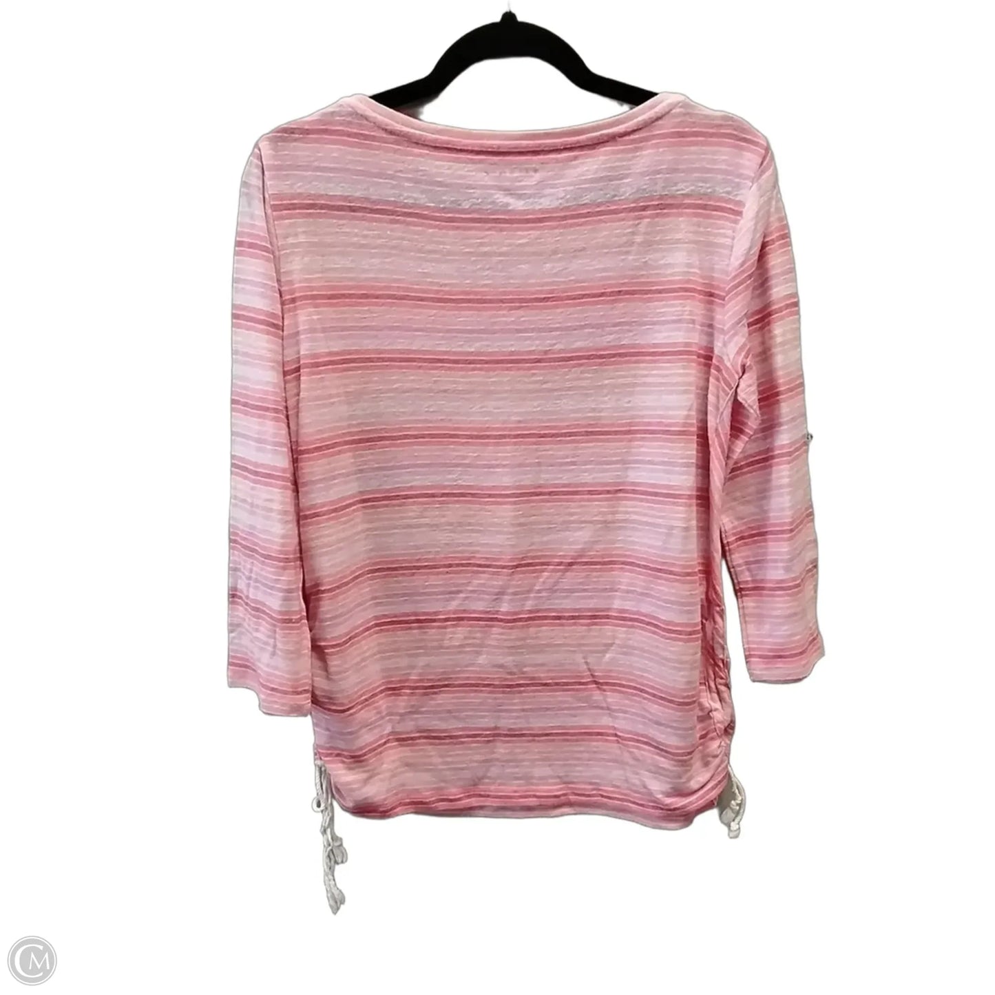 Top 3/4 Sleeve By Talbots In Striped Pattern, Size: M