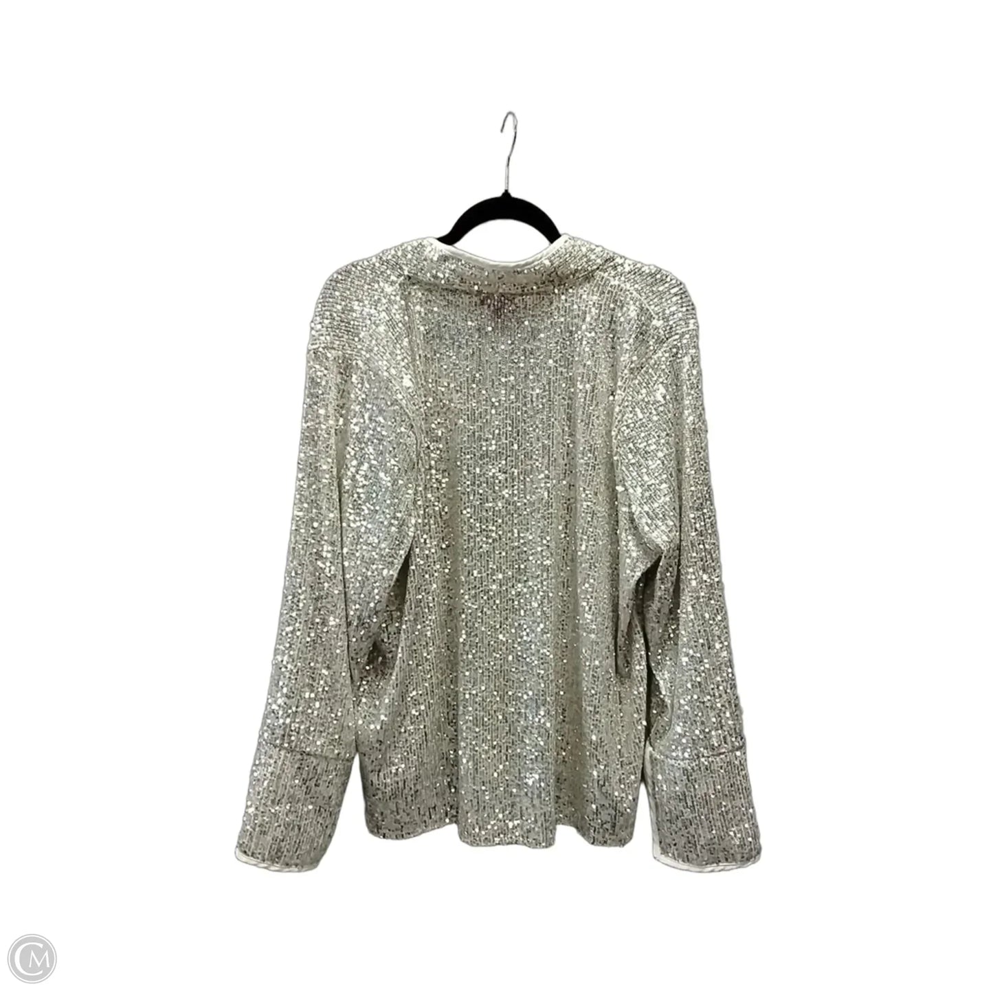 Top Long Sleeve By Vince Camuto In Silver, Size: Xl