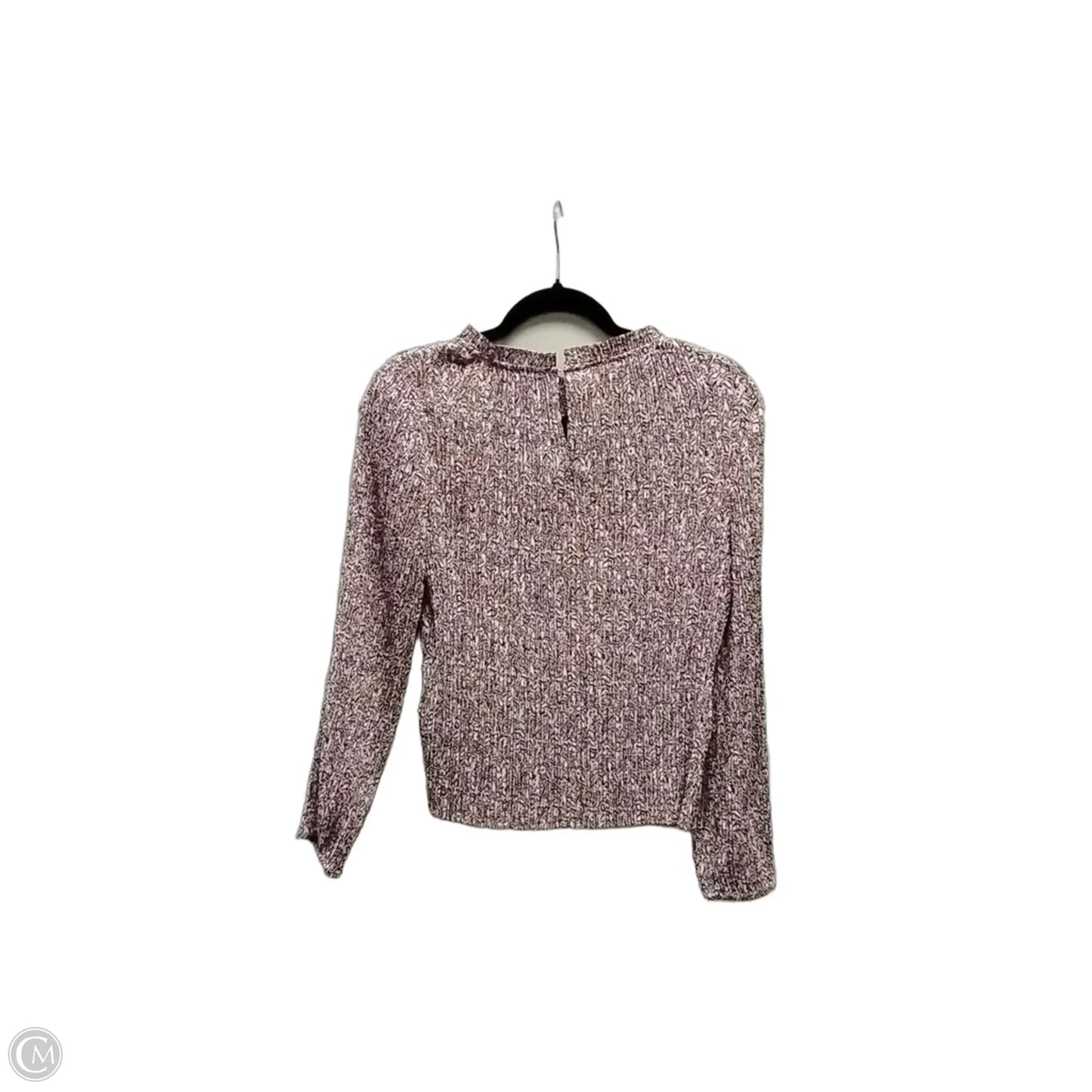 Blouse Long Sleeve By J. Crew In Purple & White, Size: S