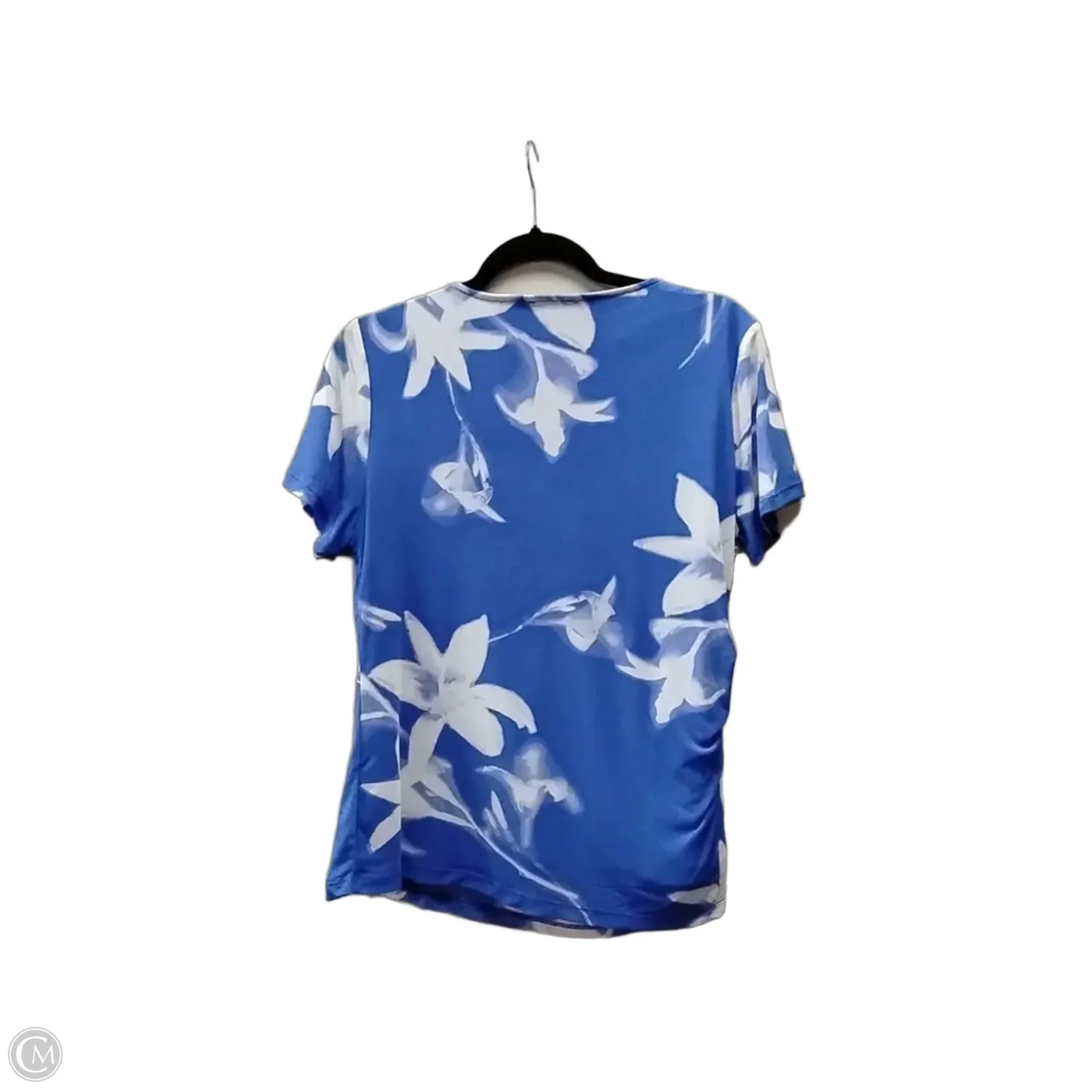 Blouse Short Sleeve By Calvin Klein In Floral Print, Size: Large