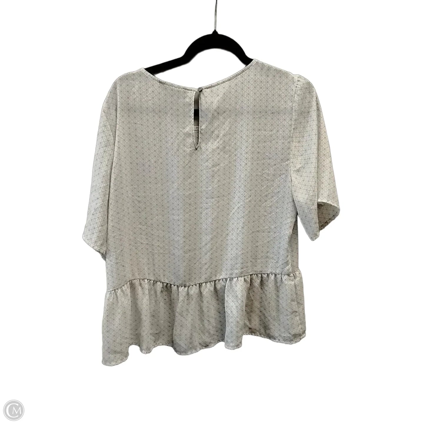 Blouse Short Sleeve By Banana Republic In Grey, Size: L