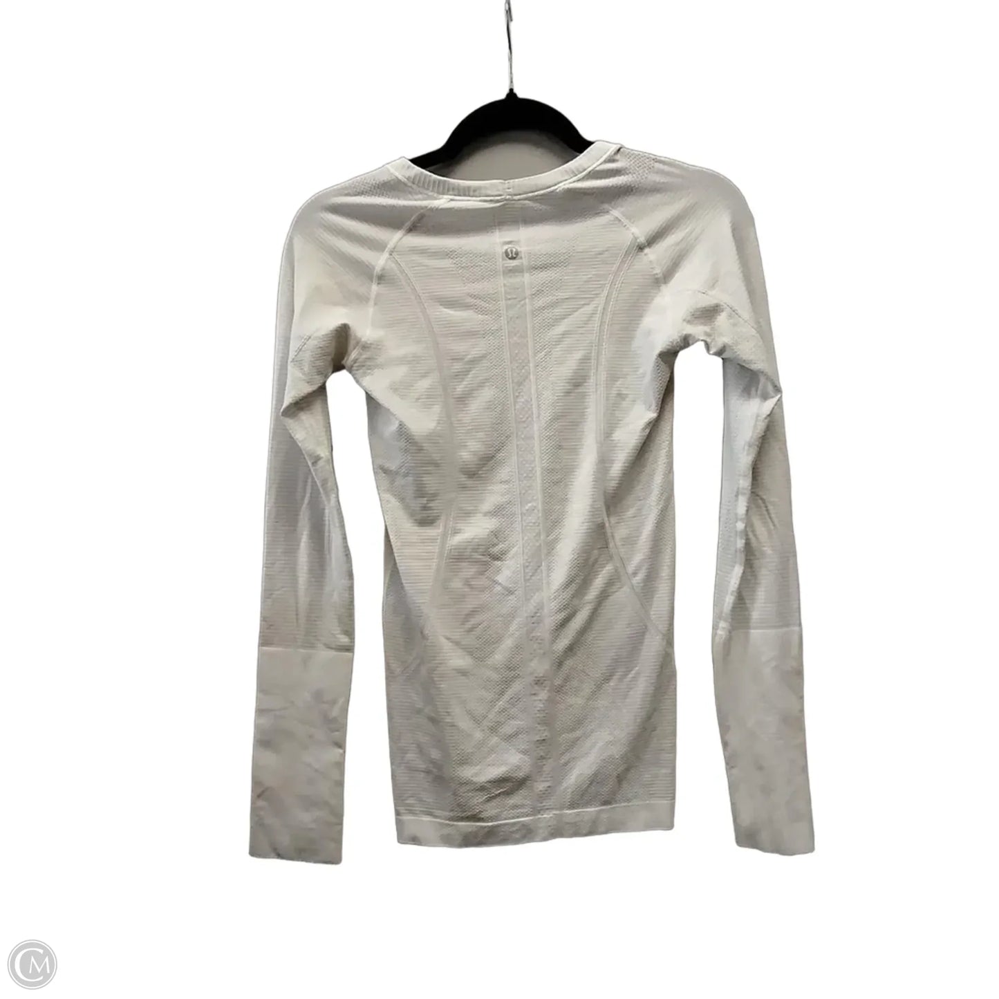 Athletic Top Long Sleeve Collar By Lululemon In White, Size: M