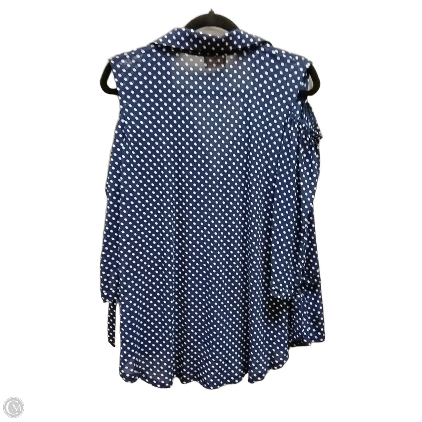 Blouse Long Sleeve By Ember In Polkadot Pattern, Size: L