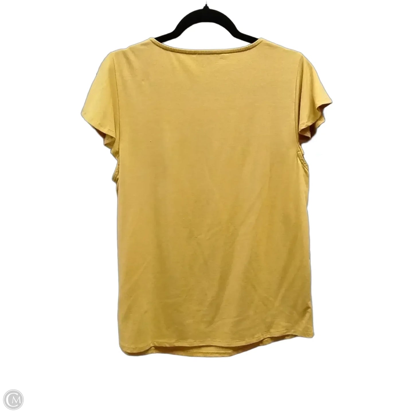 Top Short Sleeve By Adrianna Papell In Yellow, Size: M