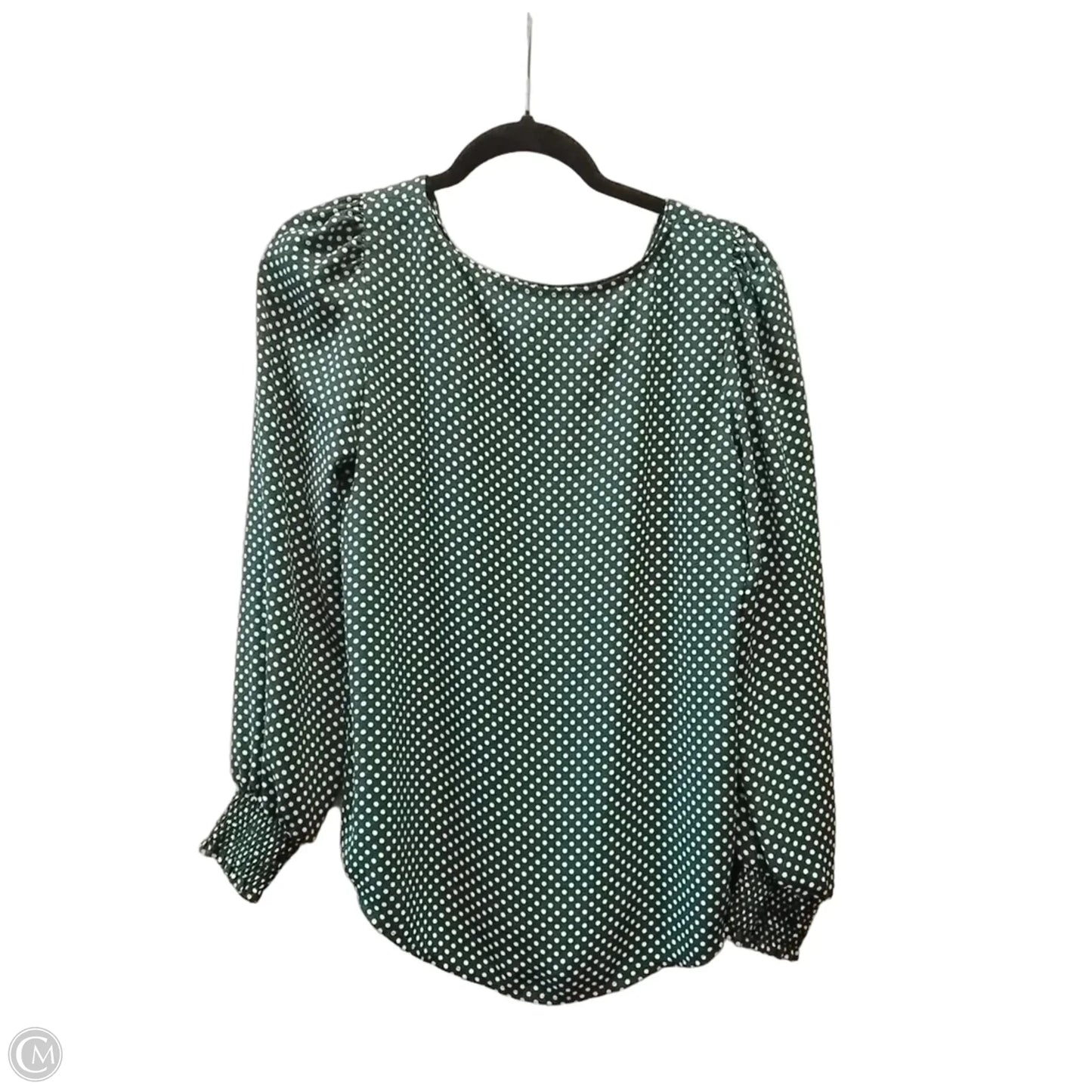 Blouse Long Sleeve By Loft In Polkadot Pattern, Size: Xs