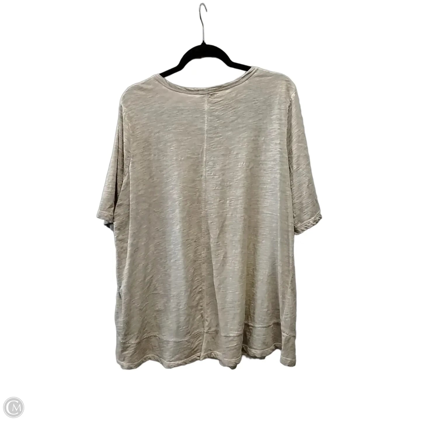 Top Short Sleeve By Logo In Brown, Size: 1x
