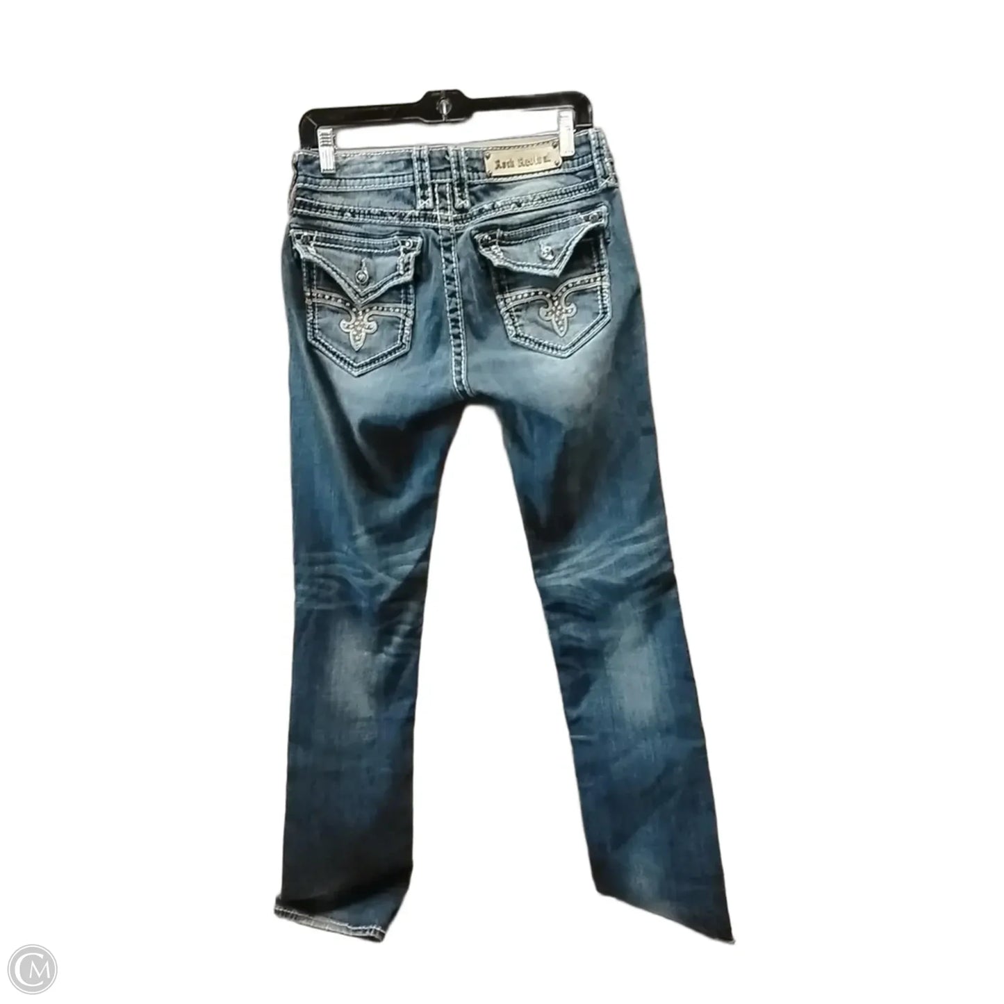 Jeans Straight By Rock Revival In Blue Denim, Size: 12