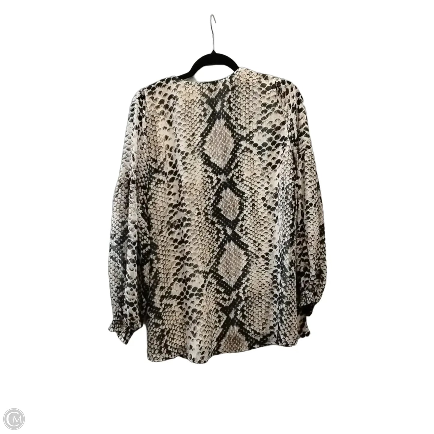 Blouse Long Sleeve By Mumu In Snakeskin Print, Size: S