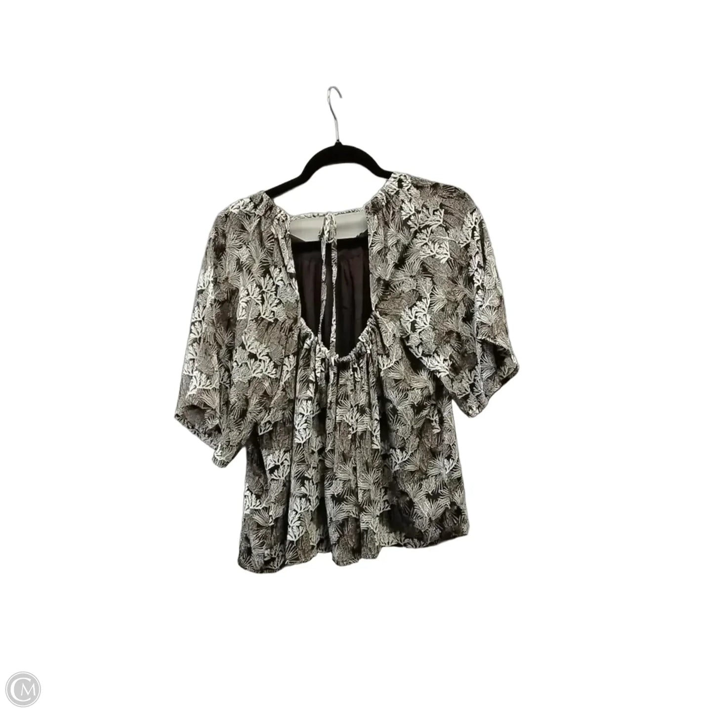 Blouse Short Sleeve By Loft In Brown, Size: M