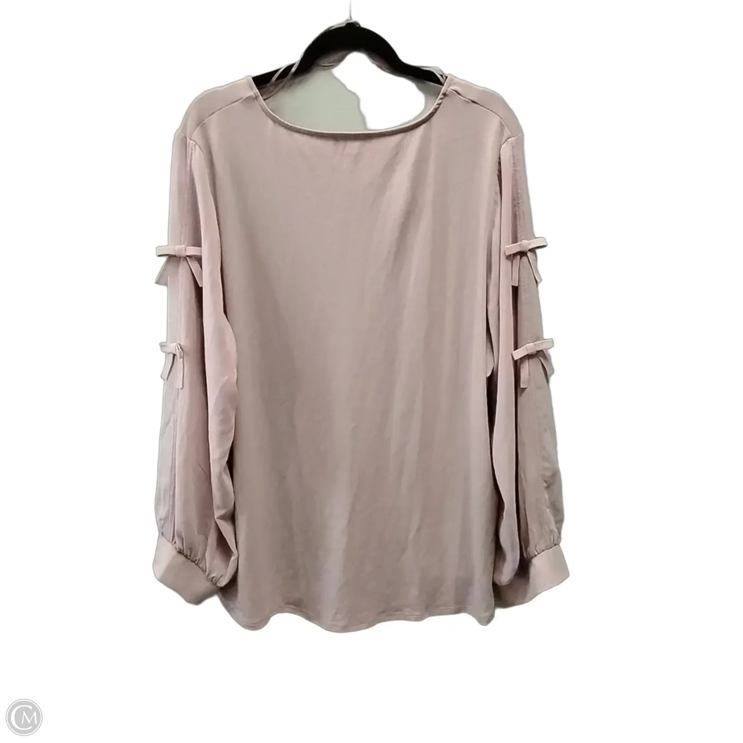 Blouse Long Sleeve By Adrianna Papell In Pink, Size: 2x