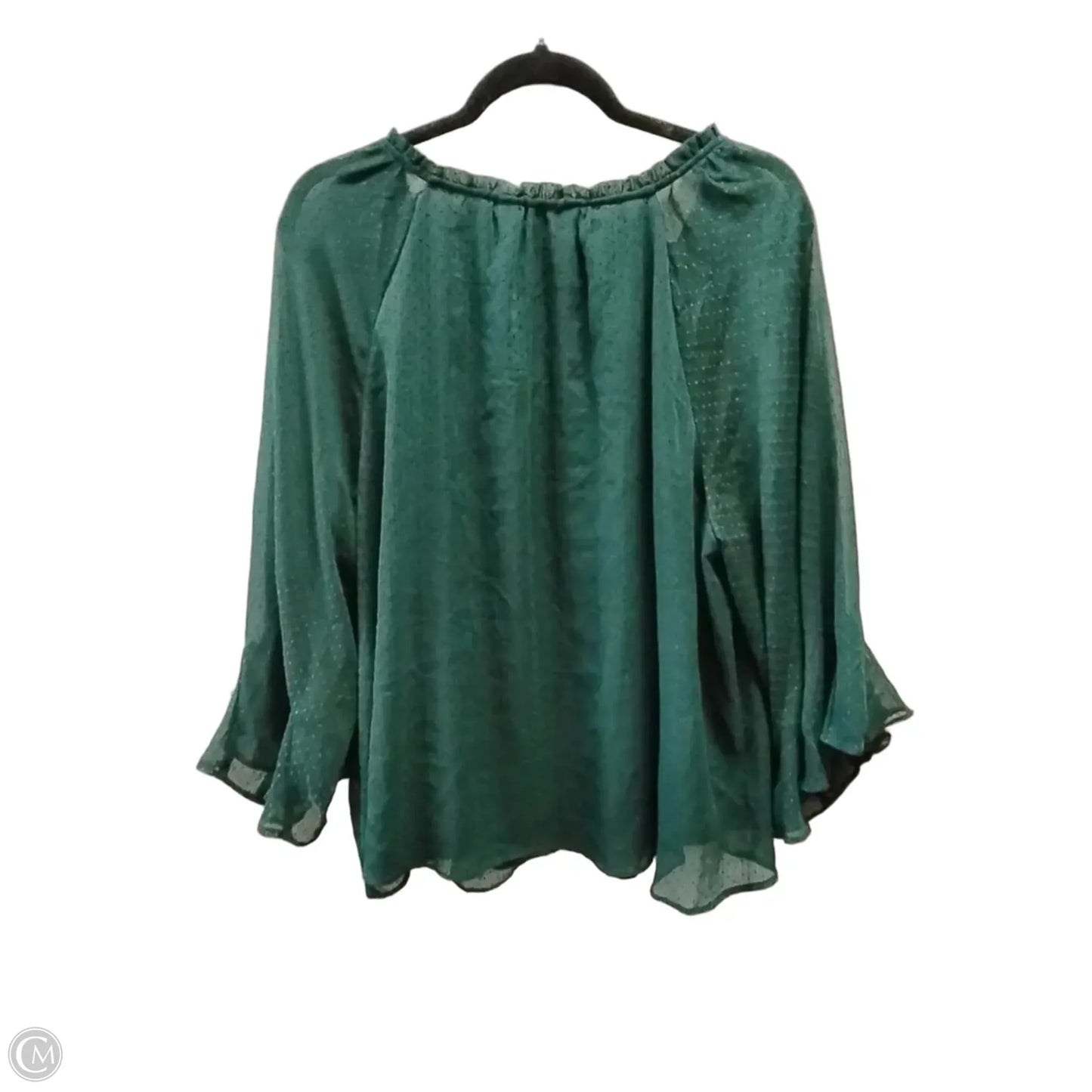 Blouse Long Sleeve By Lc Lauren Conrad In Green, Size: 1x