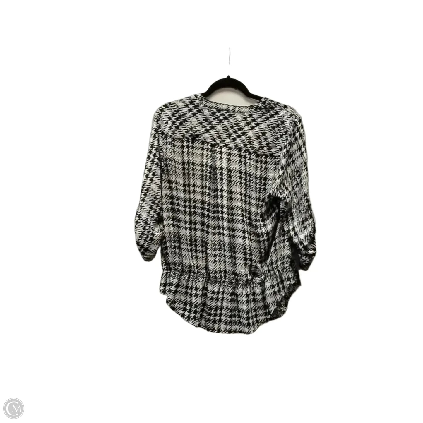 Blouse Long Sleeve By Torrid In Black & White, Size: L