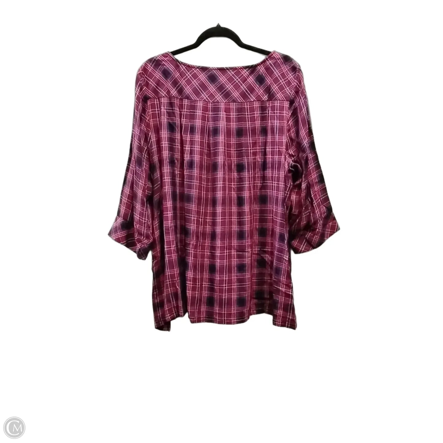 Top Long Sleeve By J. Jill In Plaid Pattern, Size: Xl