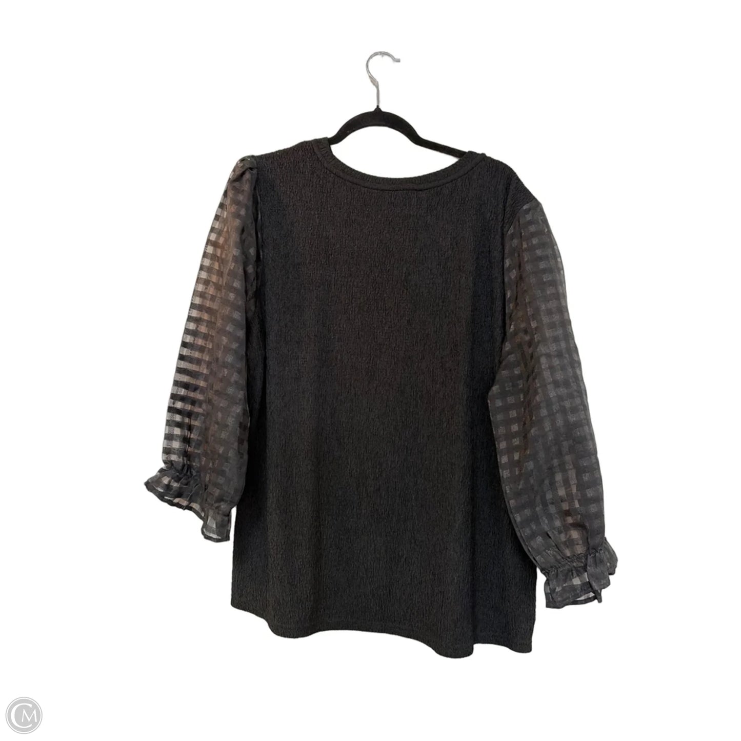 Top Long Sleeve By Alice Blue In Black, Size: 3x