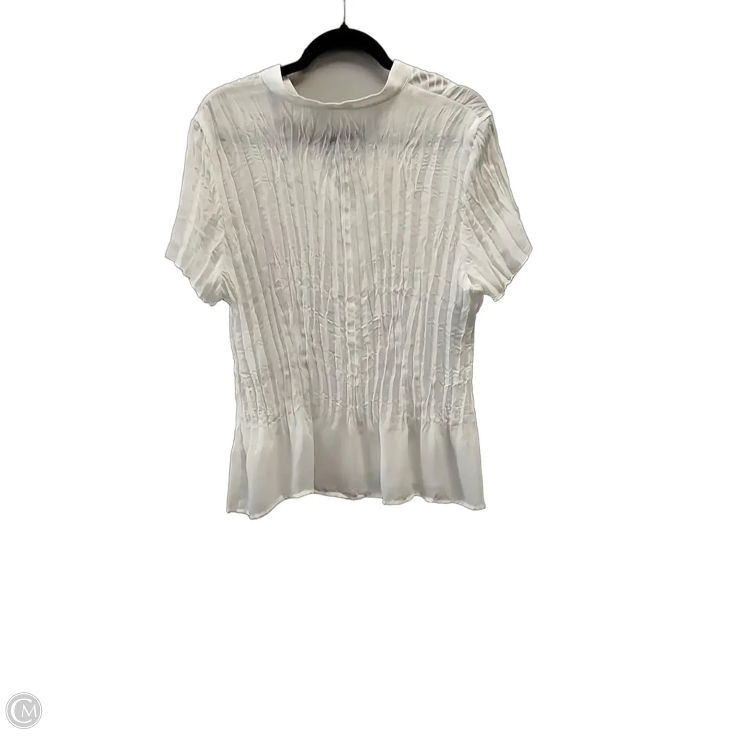 Blouse Short Sleeve By Ny Collection In White, Size: Xl