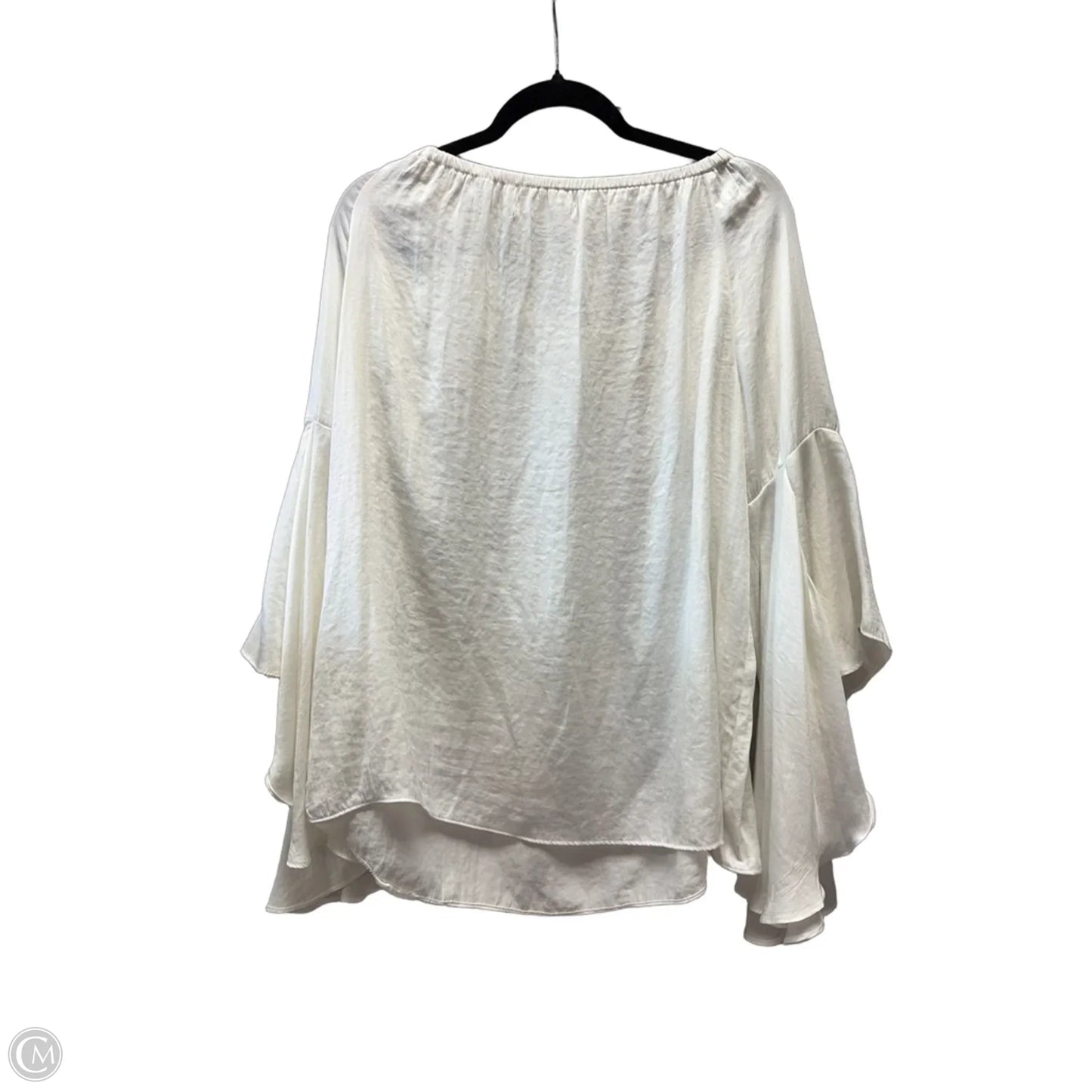 Blouse Long Sleeve By Fever In White, Size: L