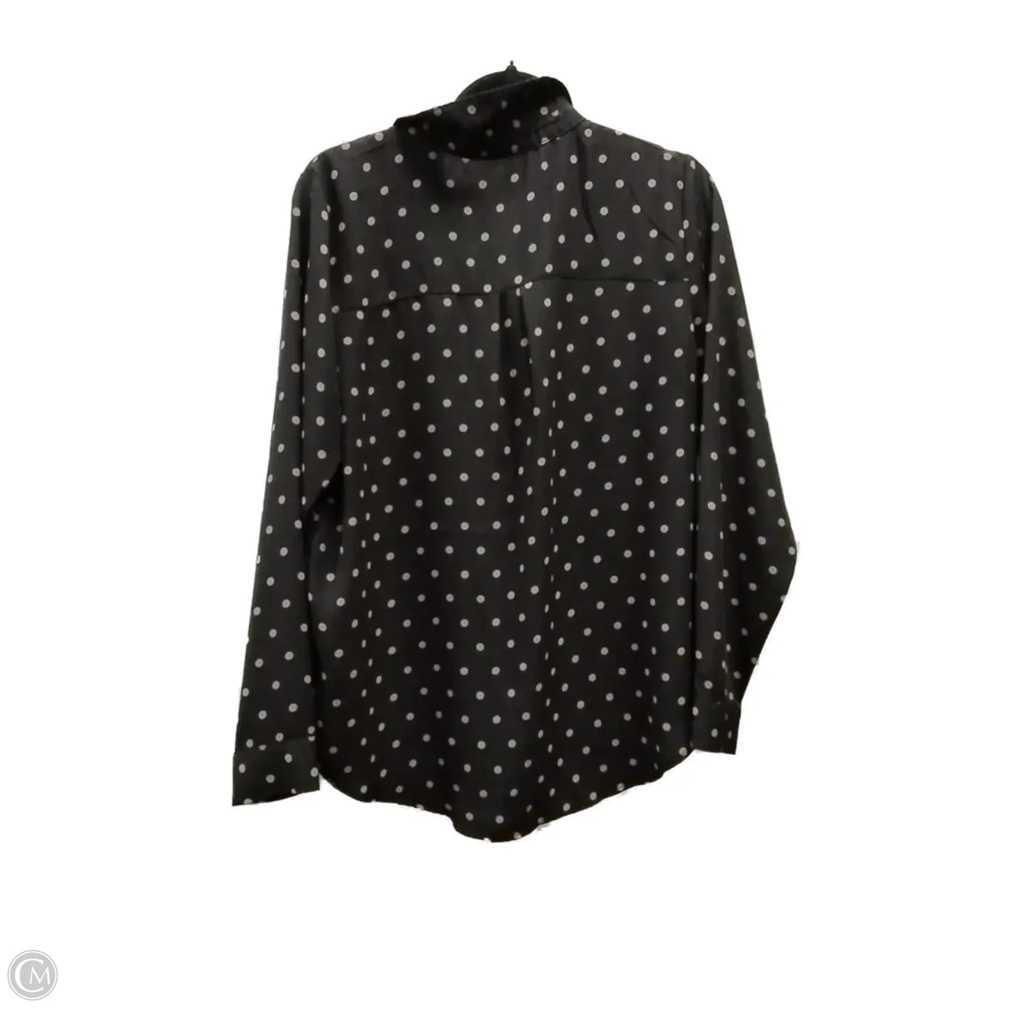 Blouse Long Sleeve By Maurices In Polkadot Pattern, Size: L