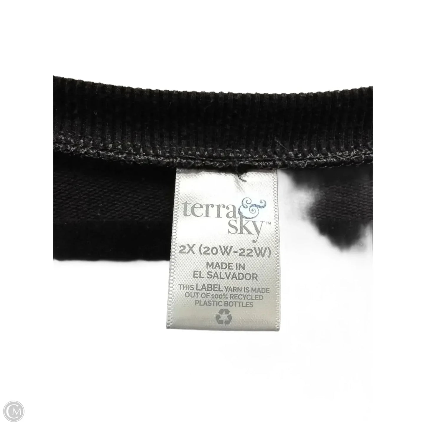 Top Long Sleeve By Terra & Sky In Black, Size: 2x