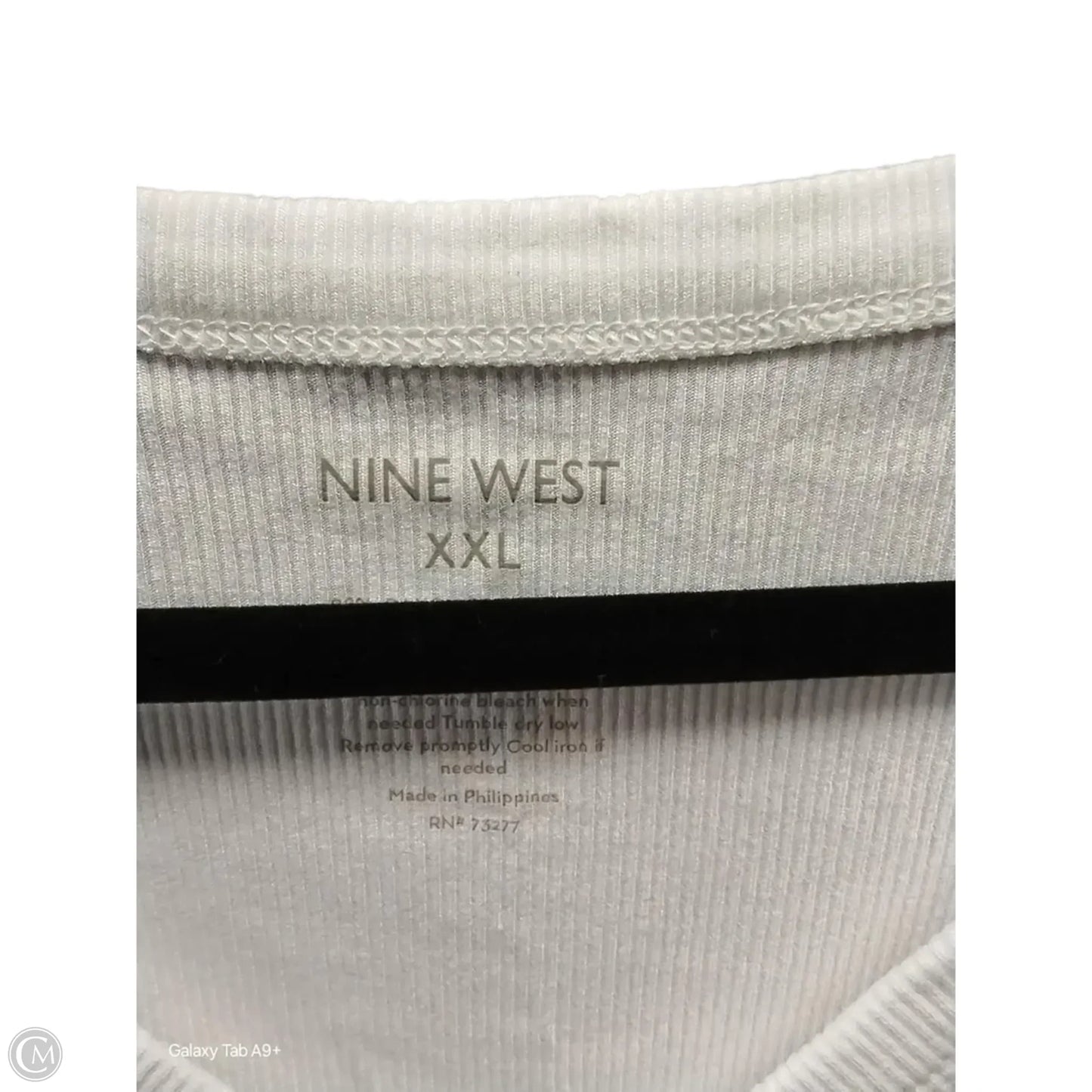 Top Short Sleeve By Nine West In White, Size: Xxl