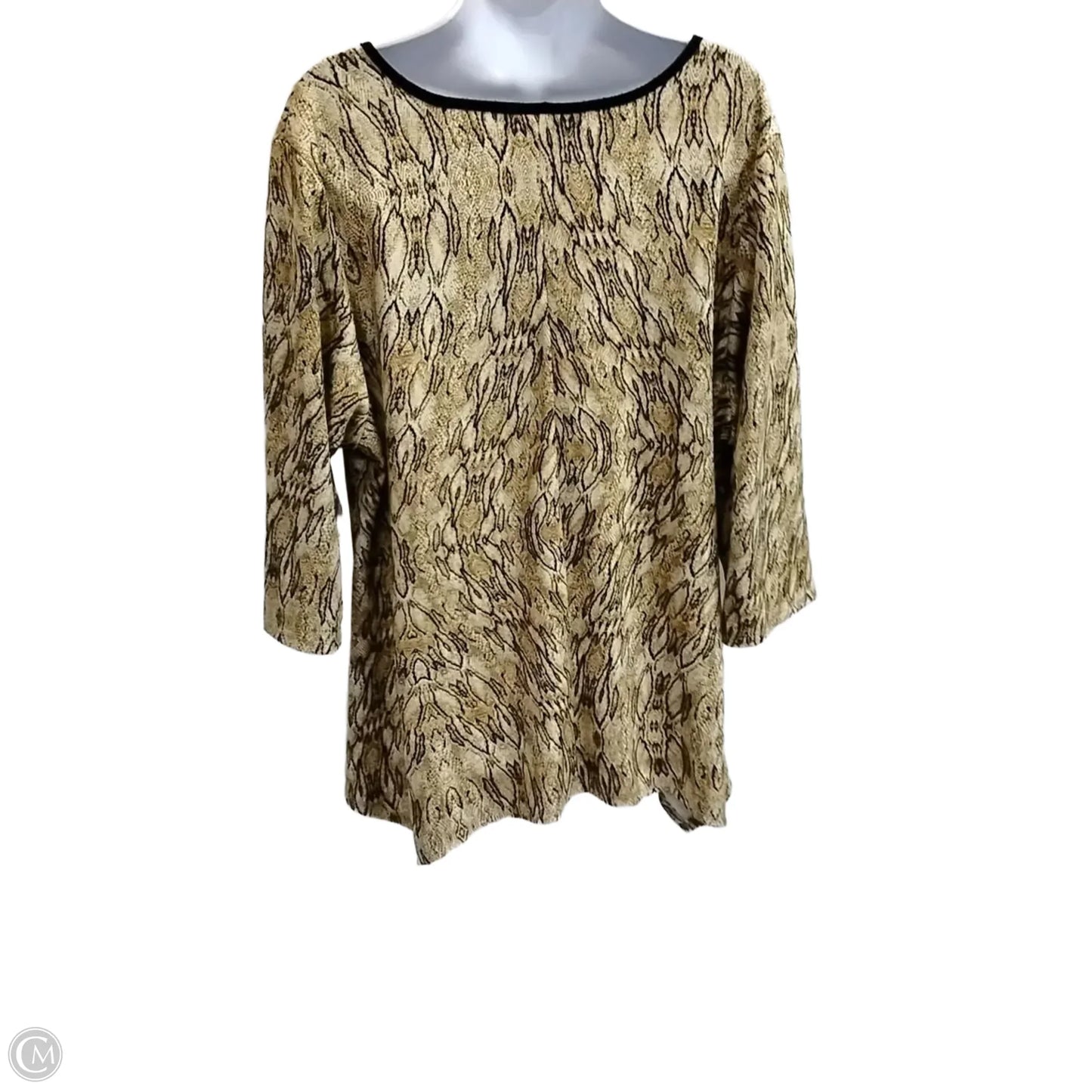 Blouse 3/4 Sleeve By Clothes Mentor In Animal Print, Size: 3x