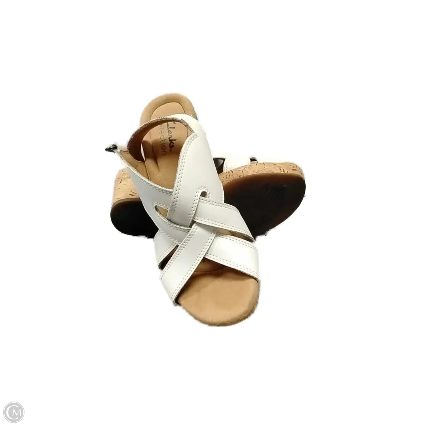 Sandals Heels Wedge By Clarks In Tan, Size: 6
