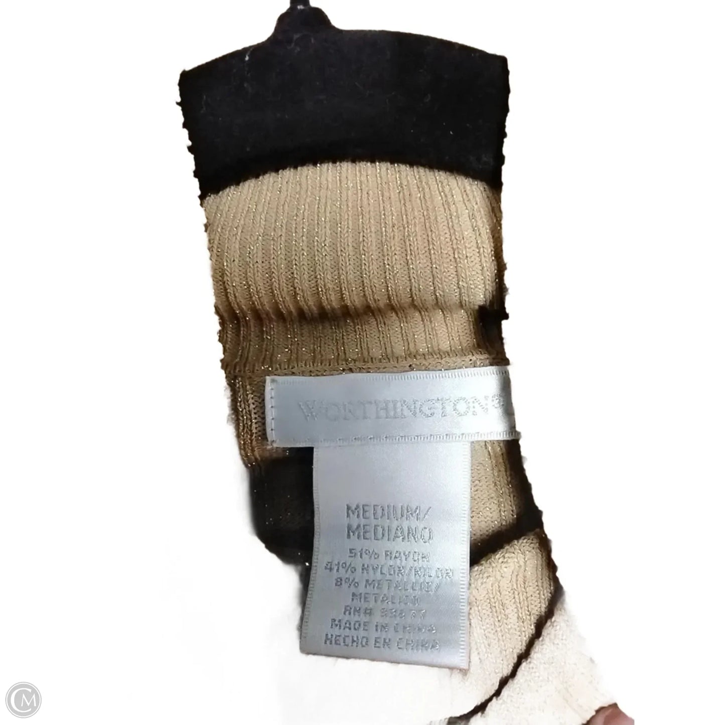 Top Long Sleeve By Worthington In Gold, Size: M