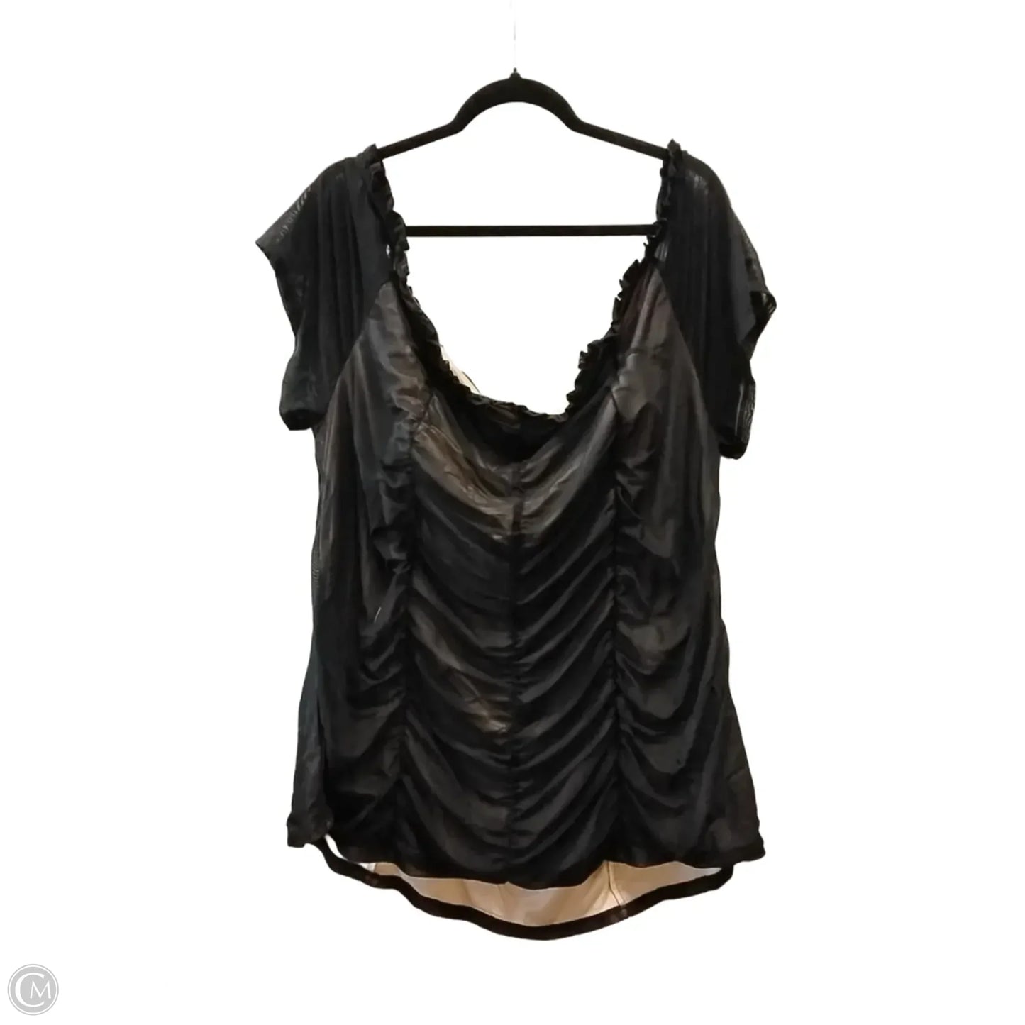 Blouse Short Sleeve By Torrid In Black, Size: 5