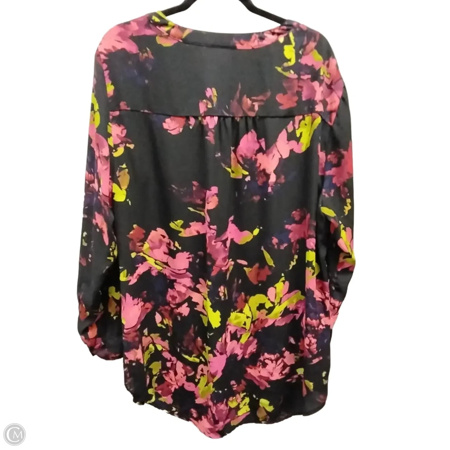 Blouse Long Sleeve By Ava & Viv In Floral Print, Size: 2x