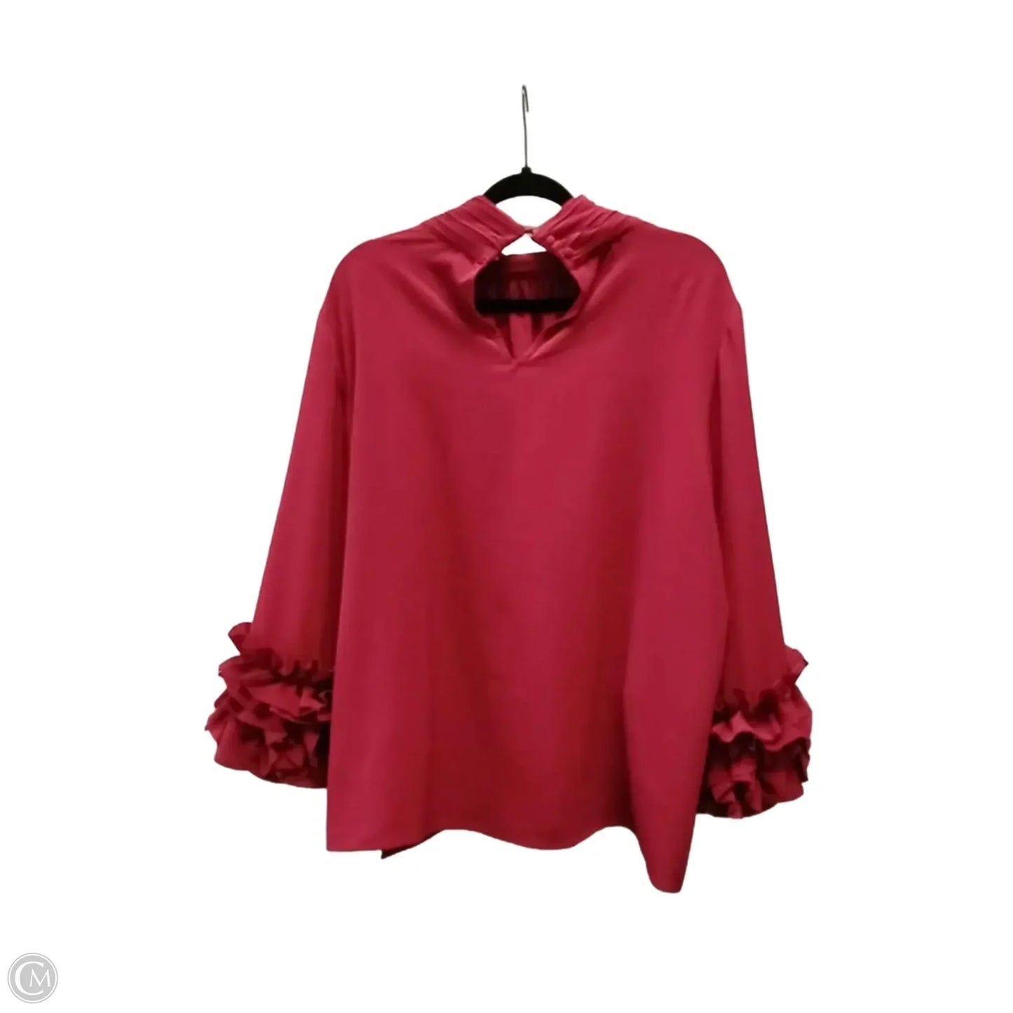 Blouse Long Sleeve By Vince Camuto In Red, Size: Xl